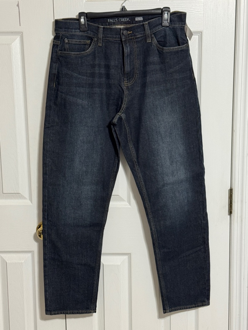 Falls Creek Men's Relaxed Straight-Leg Athletic Stretch Jeans